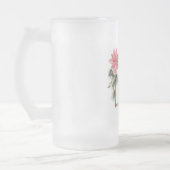 鳥とポインセチアとクリスマスモノグラムフレーム フロストグラスビールジョッキ (左)