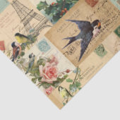 鳥とポストカードコラージュエフエメラティッシュペーパー 薄葉紙 (詳細)