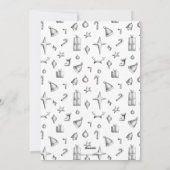 鳥とミニマルな白黒雪だるま シーズンカード (裏面)