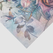 鳥とヴィンテージの切り離し付きバラ時計 薄葉紙 (詳細)