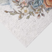 鳥とヴィンテージの切り離し付きバラ時計 薄葉紙 (詳細)