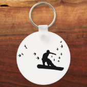 鳥と一緒にボード。 キーホルダー (正面)