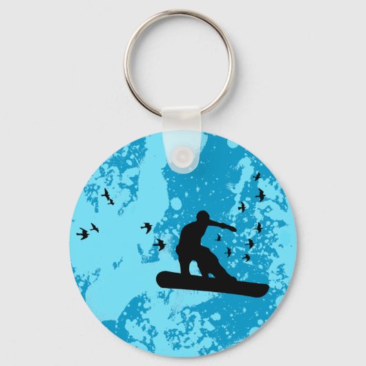 鳥と一緒にボード。 キーホルダー (正面)