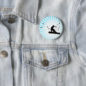 鳥と一緒にボード。 缶バッジ (インサイチュ)