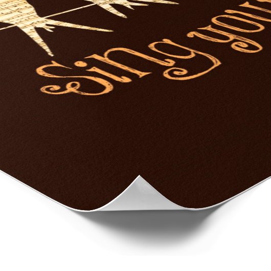 鳥と一緒に歌う独自の引用文 ポスター (角)