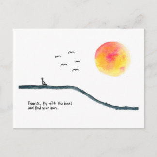 鳥と一緒に飛ぶ ポストカード