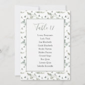 鳥と丘のテーブル番号座席表 招待状 (正面)