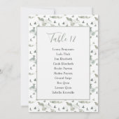 鳥と丘のテーブル番号座席表 招待状 (裏面)