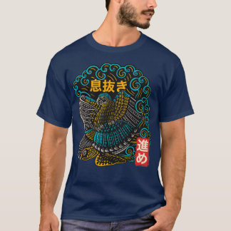 鳥と亀のサーフィン Tシャツ
