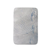 鳥と人間の足跡の砂、塩湖ビーチ バスマット (正面縦)