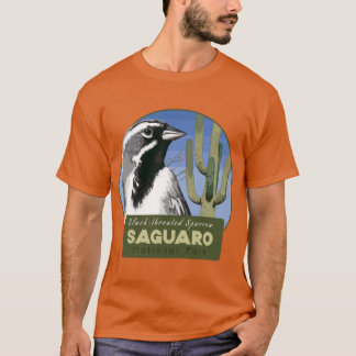 鳥と公園 サワーロ国立公園 ノドクロオタテシトド Tシャツ