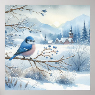鳥と冬の風景28 ポスター