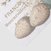 鳥と卵のヴィンテージフランスのタイポグラフィ 薄葉紙 (詳細)