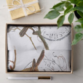 鳥と卵のヴィンテージフランスのパリ文字デクページ 薄葉紙 (ギフト)