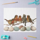 鳥と卵のヴィンテージヨーロッパのロビンデクページ 薄葉紙 (クラフト)