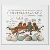 鳥と卵のヴィンテージ市フランスの名の分離 ラッピングペーパー (フラット)