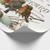 鳥と卵のヴィンテージ市フランスの名の分離 ラッピングペーパー (角)