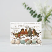 鳥と卵のヴィンテージ市フランスの名スクラップブック ポストカード (スタンド正面)