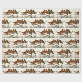 鳥と卵ロビンのヴィンテージパーチメントデコップページ ラッピングペーパー (フラット)