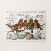 鳥と卵ヴィンテージフランスの市名パズル ジグソーパズル (横)