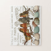 鳥と卵ヴィンテージフランスの市名パズル ジグソーパズル (縦)