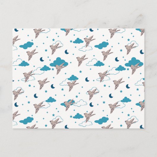 鳥と夜の妖精の夢はがき シーズンポストカード (正面)