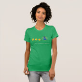 鳥と孔雀のかわいいカラフルなキャラクター Tシャツ (正面フル)