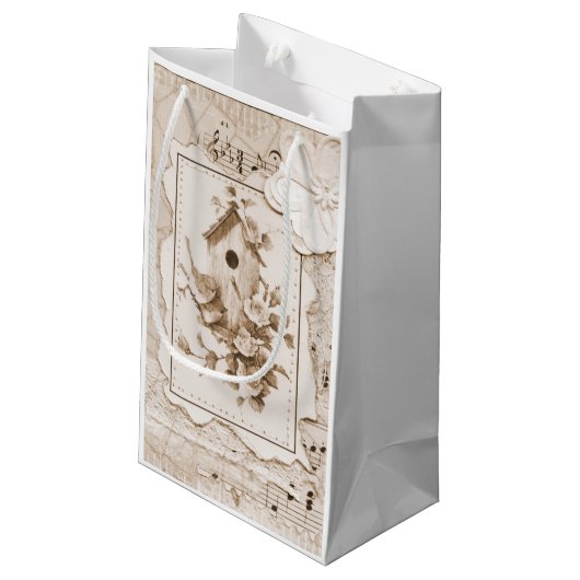鳥と家は粗末なシック スモールペーパーバッグ (裏面アングル)