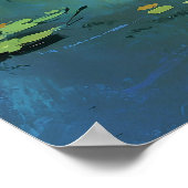 鳥と川に浮かぶ驚絵画くべき象 ポスター (角)