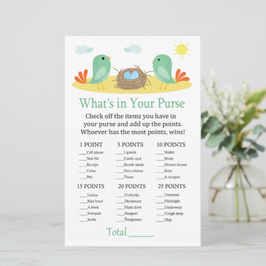 鳥と巣あなたの財布ゲームのベビーショー (スタンド正面)