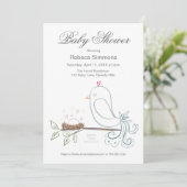 鳥と巣のベビーシャワー招待状 招待状 (スタンド正面)