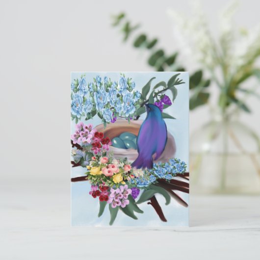 鳥と巣 ポストカード (スタンド正面)