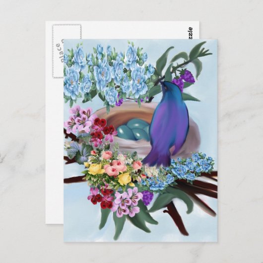 鳥と巣 ポストカード (正面/裏面)