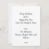 鳥と常緑の果実葉のクリスマス シーズンカード (裏面)