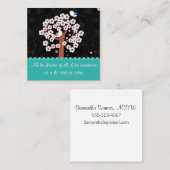 鳥と庭との励ましのメッセージ スクエア名刺 (正面/裏面)