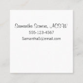 鳥と庭との励ましのメッセージ スクエア名刺 (裏面)