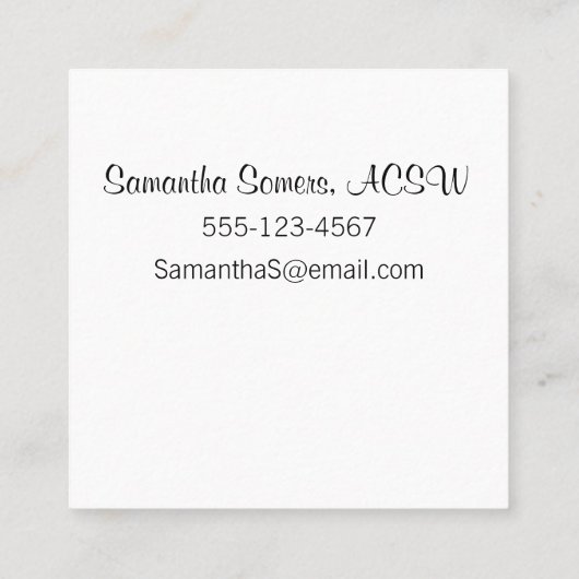 鳥と庭との励ましのメッセージ スクエア名刺 (裏面)