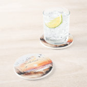 鳥と描くビーチのサンセット コースター (側面)