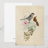 鳥と昆虫のブランクカード 招待状 (正面/裏面)