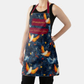 鳥と星の青いカラフルクリスマスエプロン エプロン (インサイチュ)