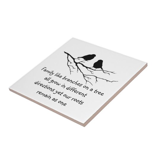 鳥と木のことわざの枝のような家族 タイル (側面)