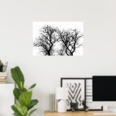 鳥と木のシルエット。 ポスター (ホームオフィス)