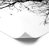 鳥と木のシルエット。 ポスター (角)