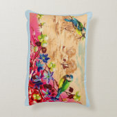 鳥と果実のプリント アクセントクッション (裏面(縦))