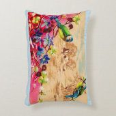 鳥と果実のプリント アクセントクッション (正面(垂直))