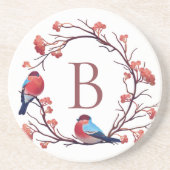 鳥と果実リースモノグラム コースター (正面)