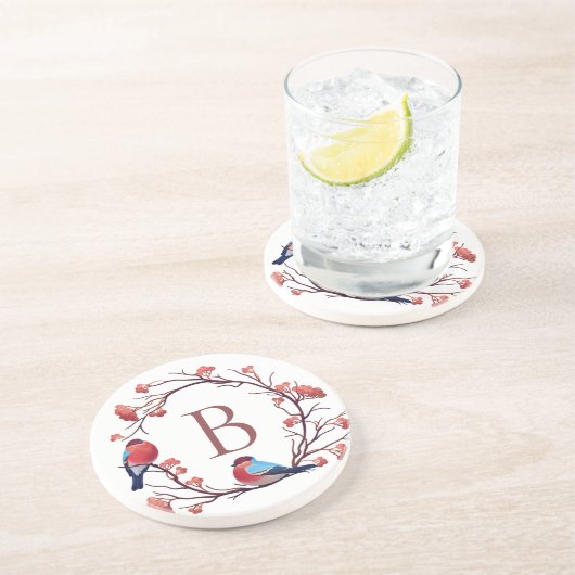 鳥と果実リースモノグラム コースター (側面)