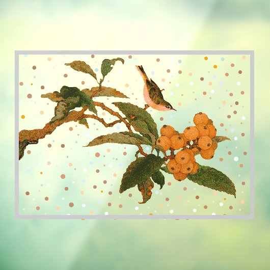 鳥と果物の窓が付いている ウィンドウサイン (シート3)