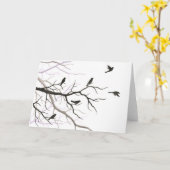 鳥と枝のグリーティングカード カード (黄色い花)