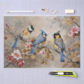 鳥と枝のデコパージュ用ティシュペーパー 薄葉紙 (クラフト)